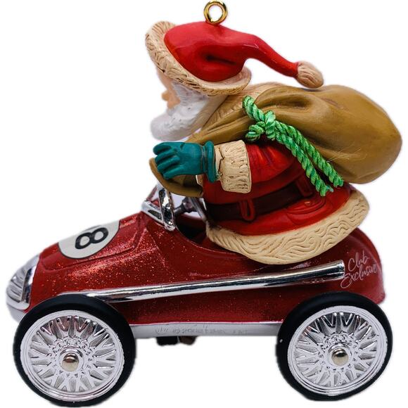 Hallmark SANTA TAKES A SPIN Keepsake Ornament 2008 Pedal Car Club Exclusive‎ - Picture 5 of 12